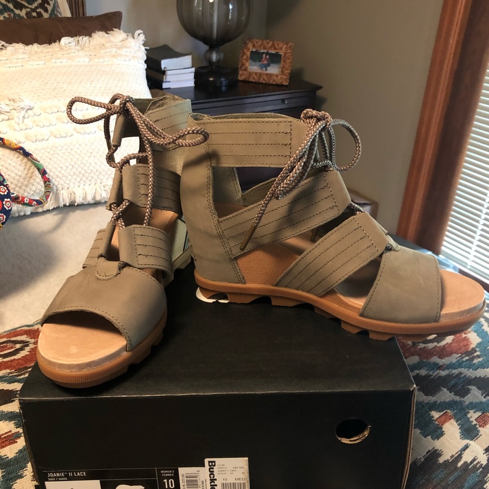 Women's Taupe Lace-Up Gladiator Sandals